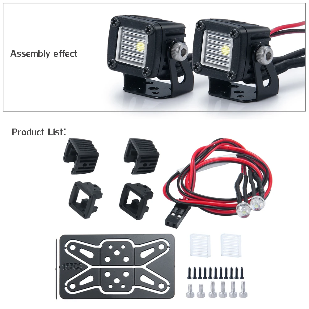 YEAHRUN LED-Leuchten Scheinwerfer Scheinwerfer für TRX-4 TRX6 Axial SCX10 Wraith SCX24 1/10 1/24 RC Auto LKW Dekoration Teile