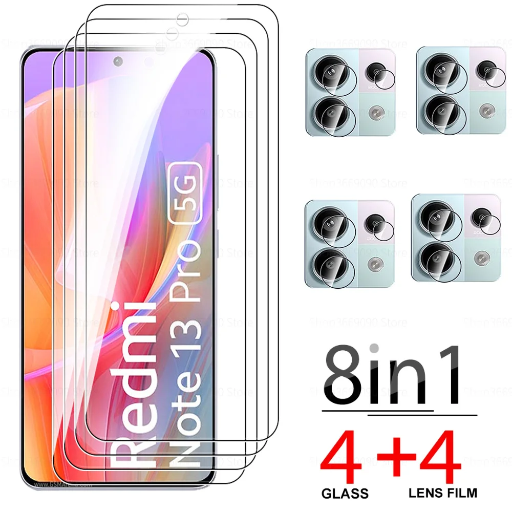 8in1 Redmy Note 13 Pro 5G Camera Lens Protective Glass For Xiaomi Redmi Note 13 Pro Note13 4G 5G Tempered Glass Screen Protector