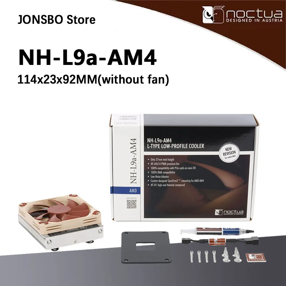 Noctua NH-L9a-AM4 92mm Fan AMD AM4 Platform CPU Cooler 37mm Height NH-L9a-AM4 Tower Radiator 6 Years Warranty