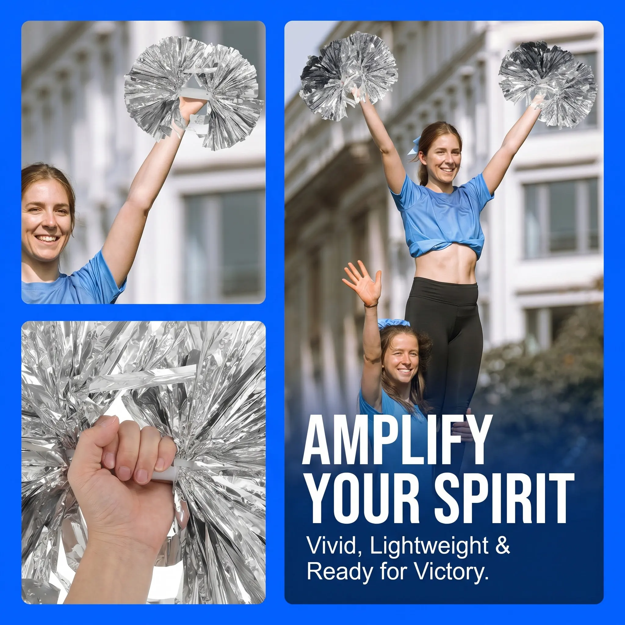 Cheerleading Pom Pom - 4 Pezzi di Pompon Esagerati per
