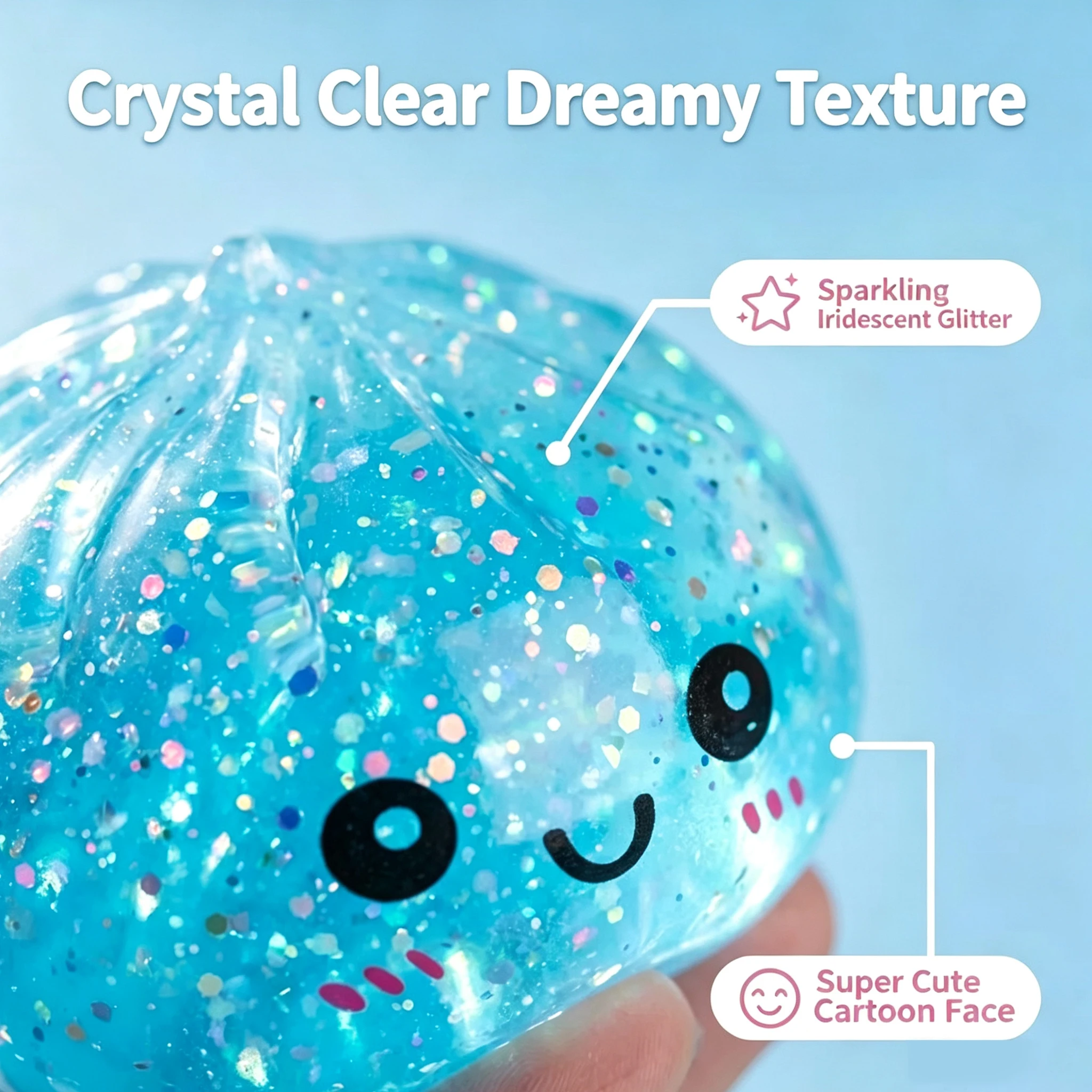 Ultra Rare Hidden Gold Glitter Dumpling Squishy Surprise Box Soft TPR Sensory Fidget Squeeze Toy Stress Relief with Steamer Case - view 6