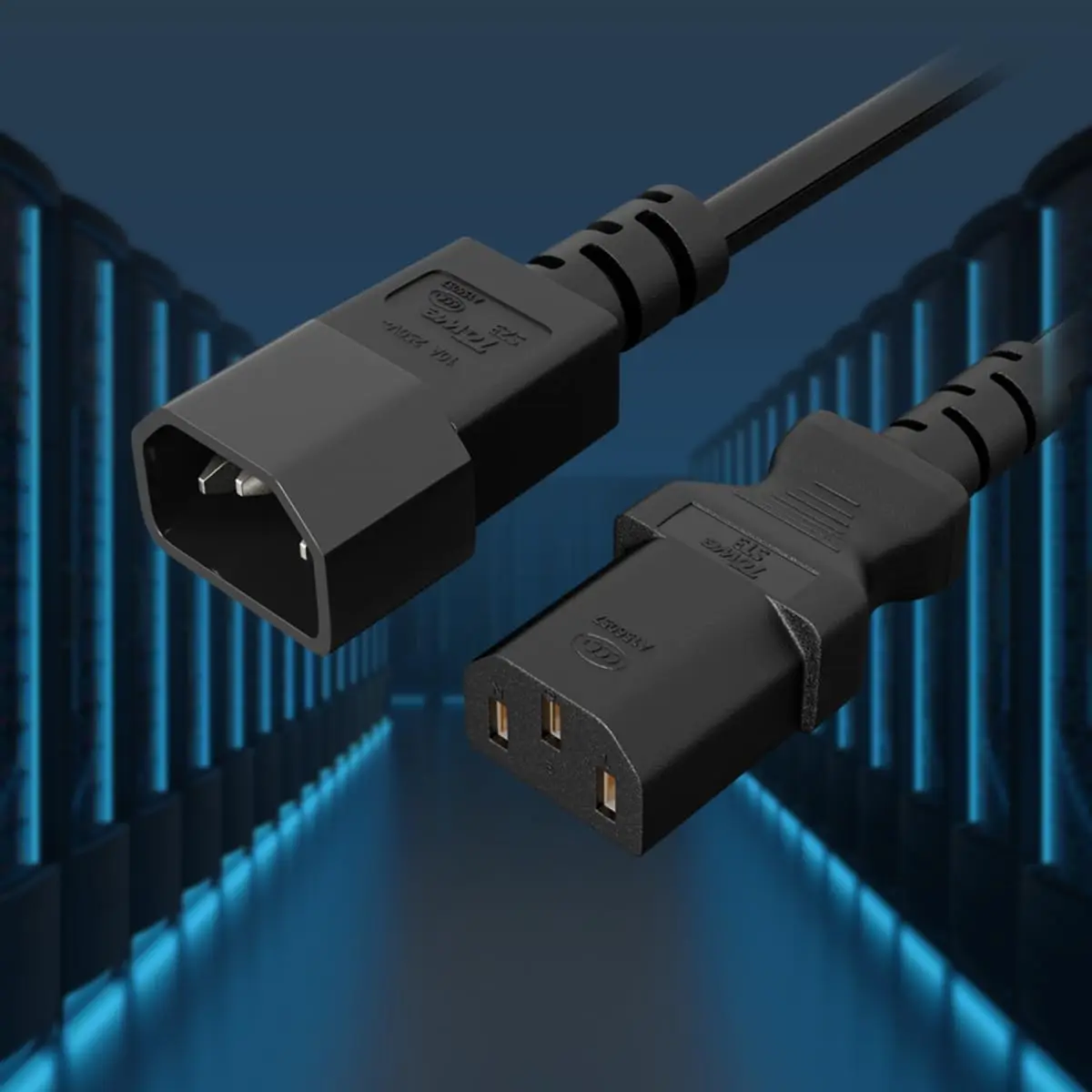 TOWE IEC 320 C14 to C13 Power Cord 10A 16AWG Heavy Duty Extension Cable for Server Rack Computer UPS PDU Data Center
