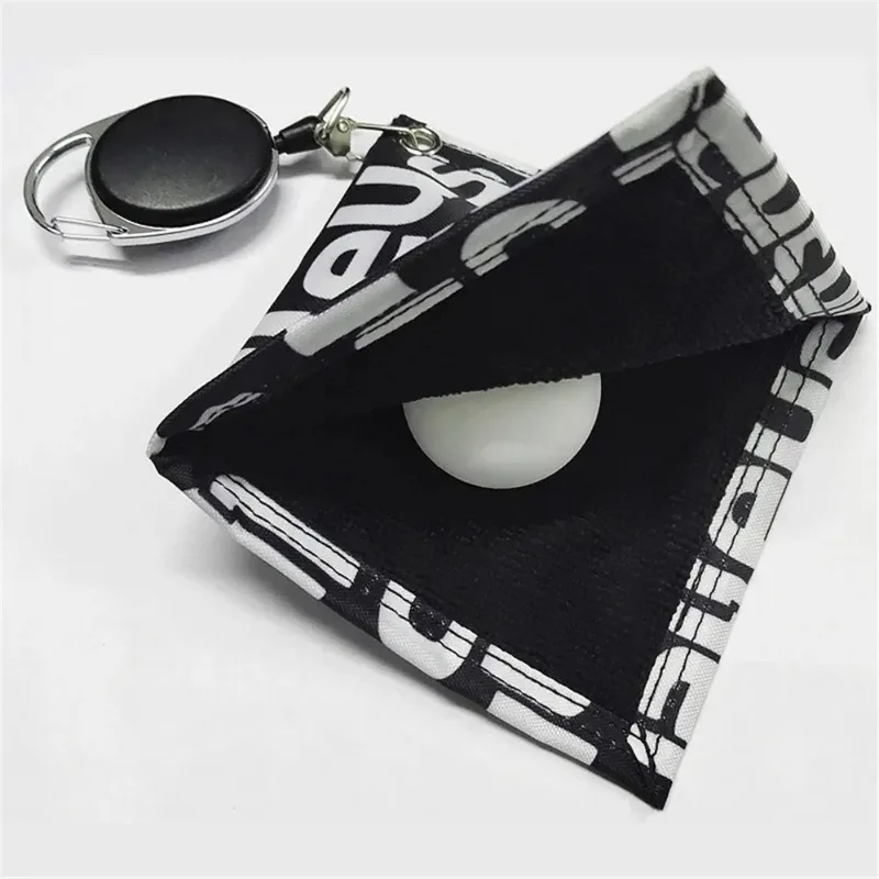Toalla de Golf, limpiador de cabeza de palo de pelota de Golf, toalla de limpieza de pelota de Golf cuadrada Mini con hebilla de llavero retráctil, PU, resistente al agua, nuevo