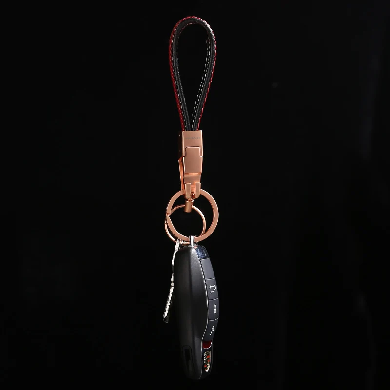 Jobon High-Grade Car Key Chain Women Men Custom Lettering Keychains Leather Key Ring Holder Bag Pendant Jewelry Gifts for Men