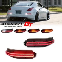4-in-1 LED Rear Fog Light Backup Light Brake Tail Light Dynamic Turn Signal Light For 2003-2009 Nissan 350Z/Z33 White Amber Red