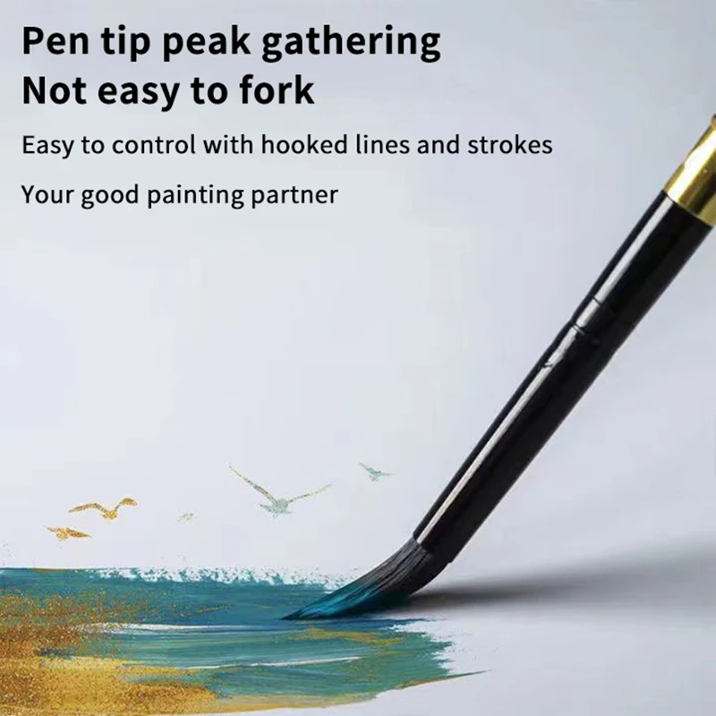 NEW 7Pcs Squirrel Hair Brush Set Round Pointed Tips No Shed Gouache Watercolor Brushes For Beginner Artist Painting Kit