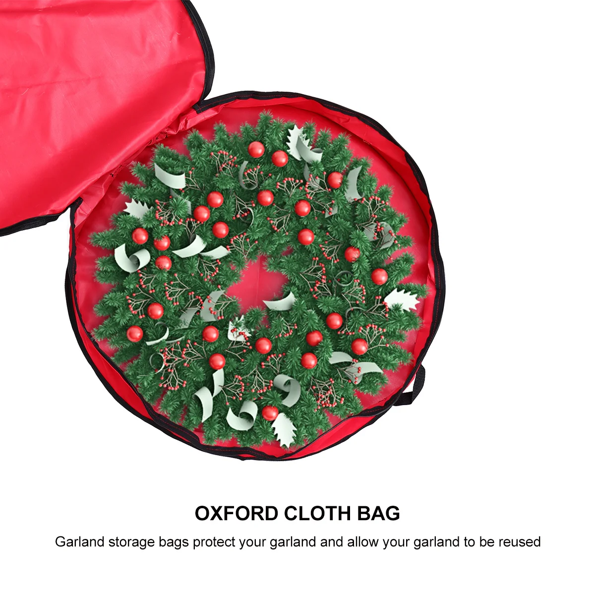 

1Pcs Portable Storage Bag Christmas Wreath Pouch Oxford Cloth Travel Container for Gifts Bells Holiday Decoration Carry