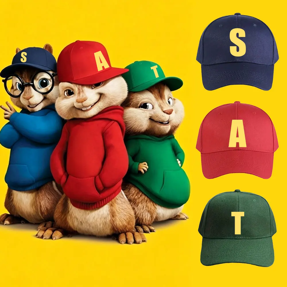 Alvins and The Chipmunk Red Adjustable Baseball Cap Best Friend Sumemr Party Duckbill Cap with Curved Brim Trucker Cap Adult