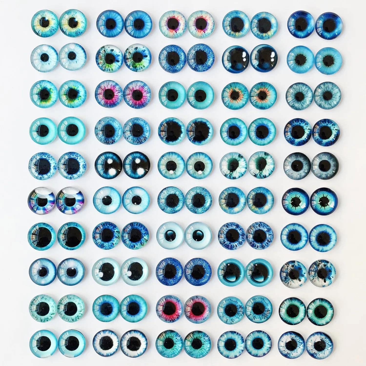6mm 8mm 10mm 12mm Gemischte Spielzeuge Drachen Augen Runde Muster Glas Cabochons Flatback Foto DIY Machen Zubehör 100 stücke 50 Paare