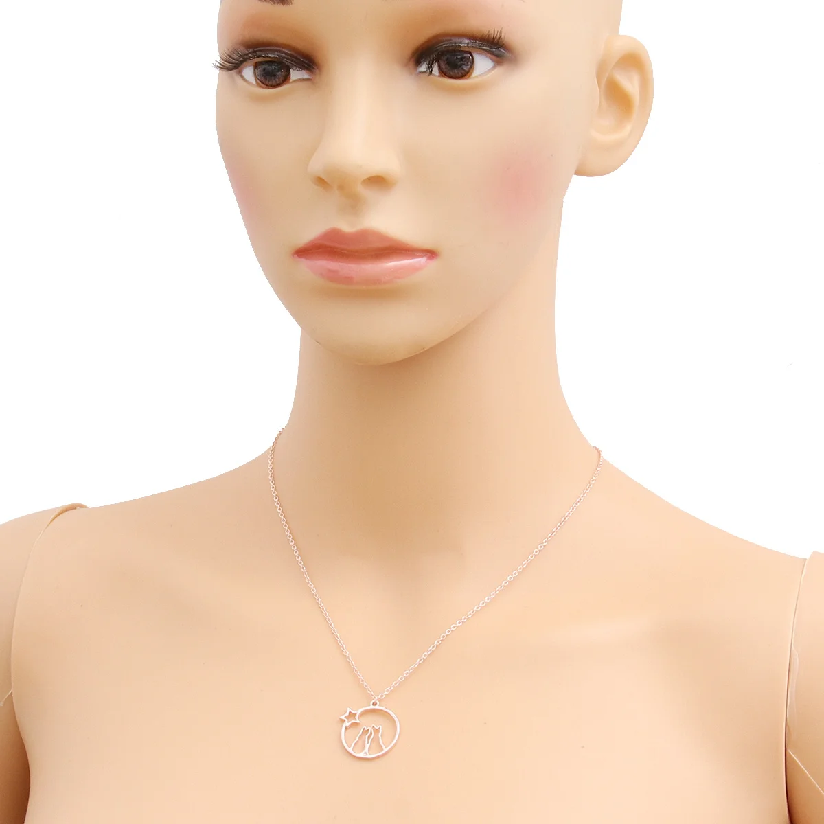 

Hollow-Out Cat Necklace Rose Golden Stylish Pendant All-Match Neck Chain Fashionable Neck Jewelry for Birthday Party Graduation
