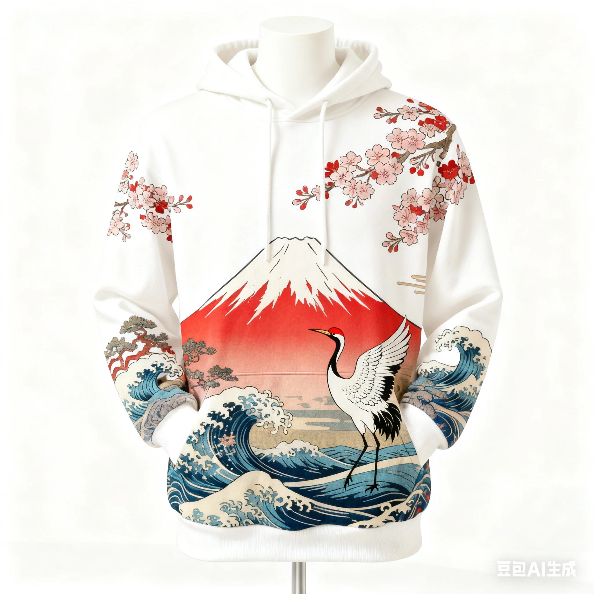 

Japanese Ukiyo-e Print Men's Sweatshirts Autumn and Winter Casual Oversized Hoodies Fashion Unisex Clothing Comfortable Pullover