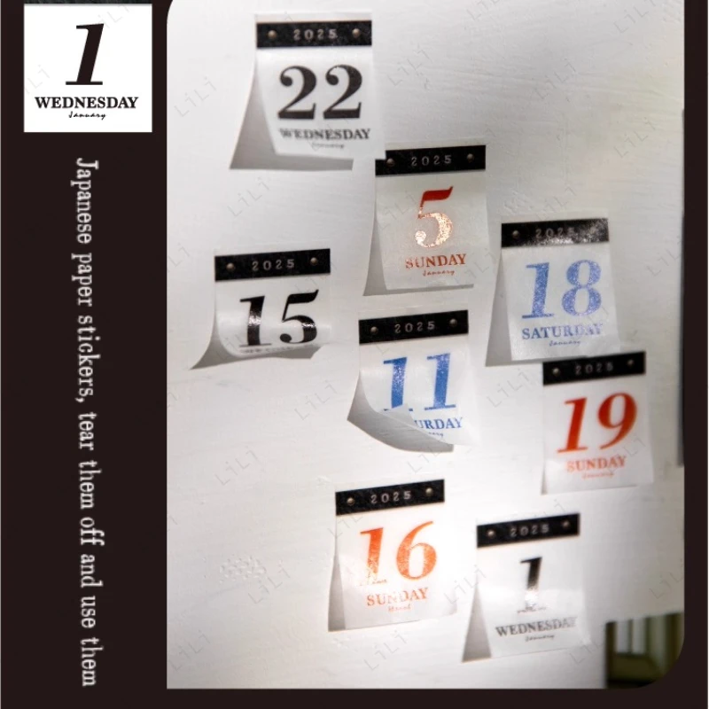 2026 Tape Sticker Calendar Pull box packaging Digital Stamp Calendar 365 day  tape calendar that can be torn off once a day