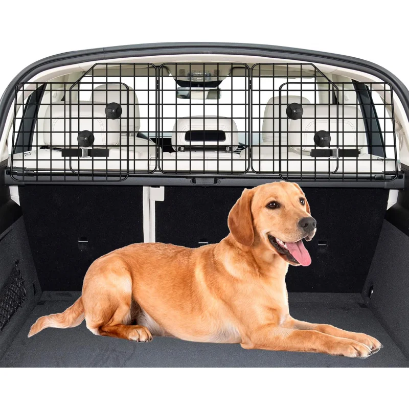 

Adjustable Dog Car Barrier Heavy Duty Wire Mesh Divider Foldable Safety Gate Universal Fit for SUV Truck Van Cargo Area