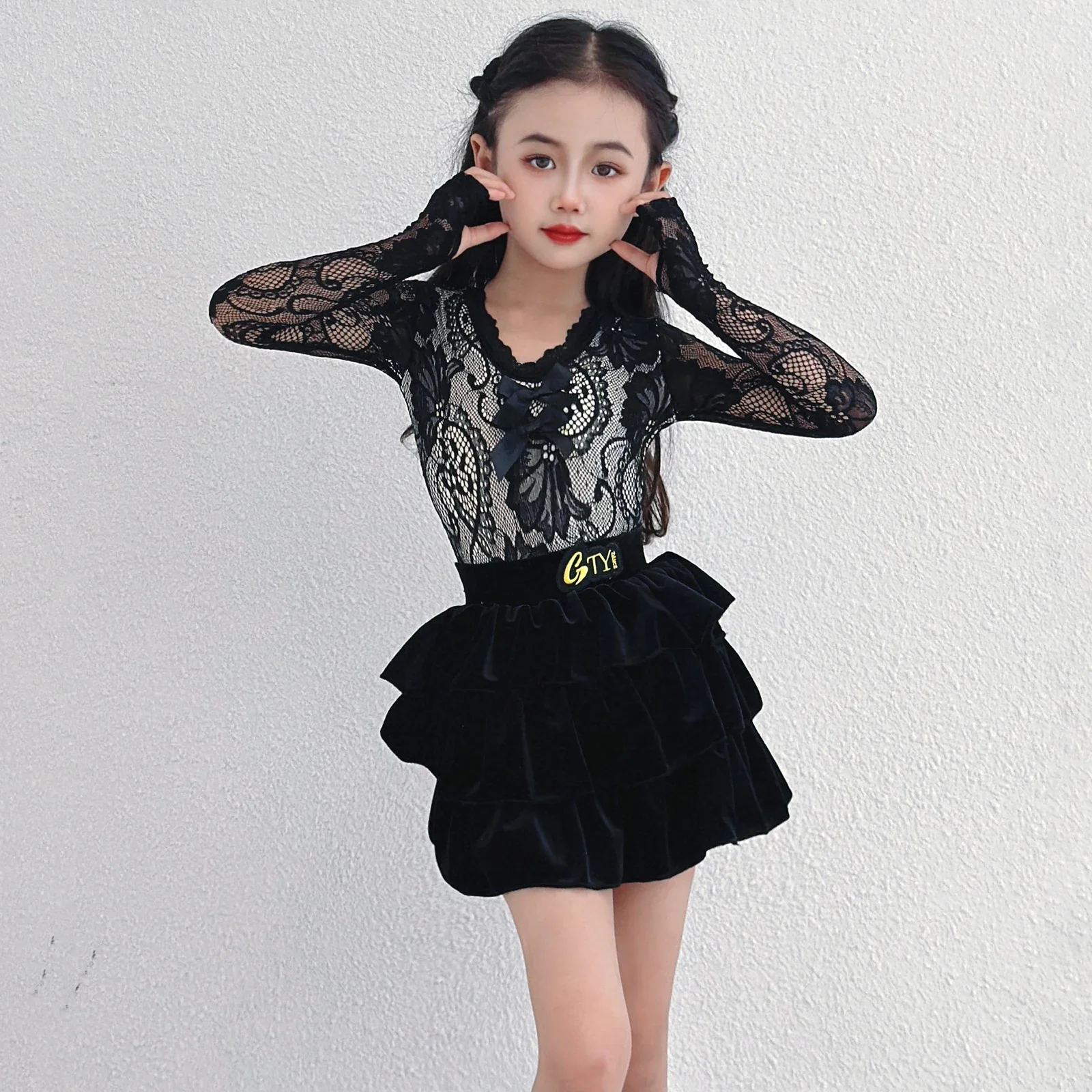 

Костюм для латинских танцев для девочек, сальса, платье для латинских танцев, юбка для танцев для девочек, бальное платье, стандартное детское платье для латинских танцев