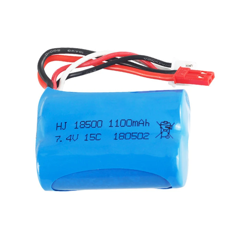 7.4V 1100mAH 15C Lipo Battery For Remote control helicopters cars boats trains toy accessory 7.4 V 18500 toy battery SM/JST Plug