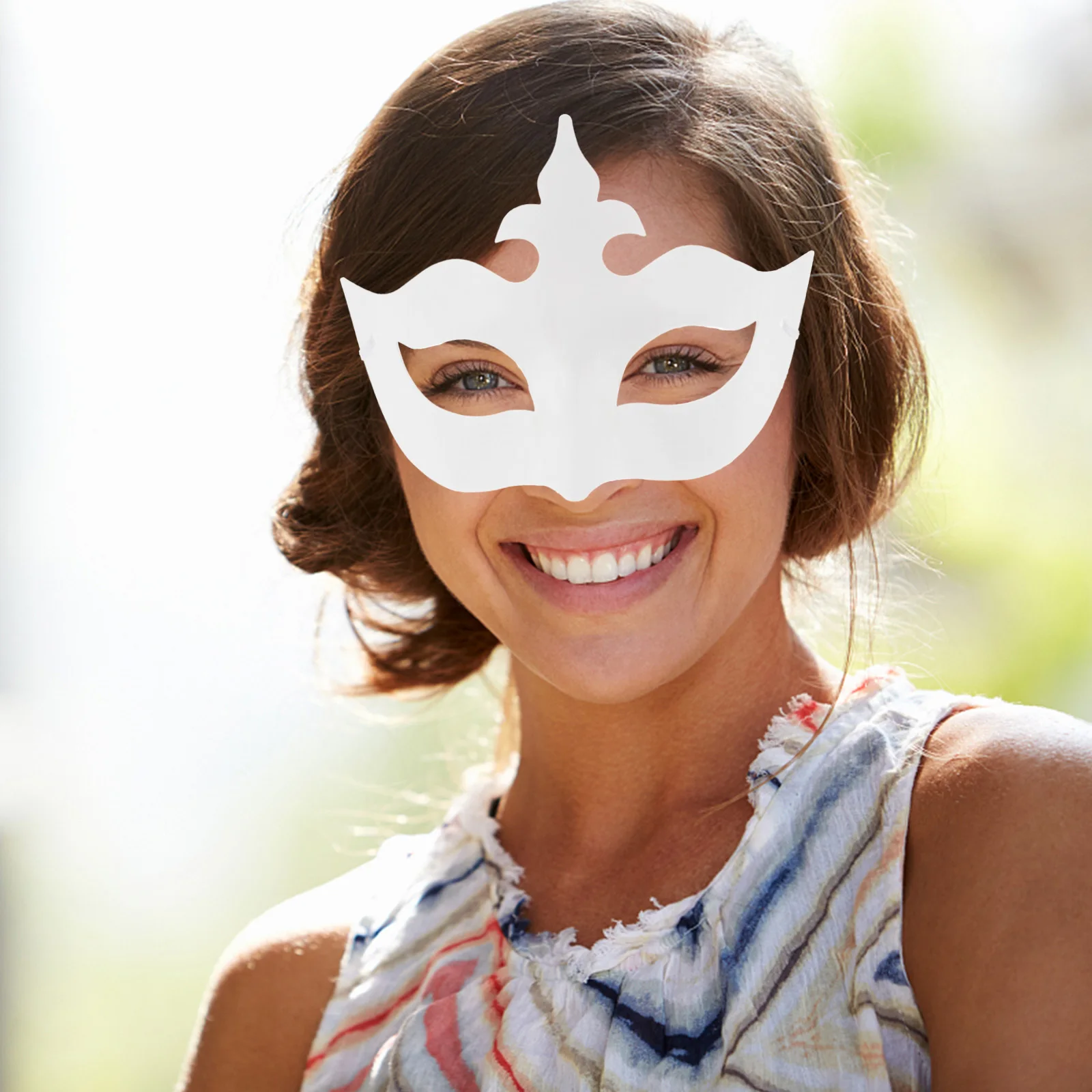 

6 Pcs Crown Mask DIY Kit Blank Paper Masquerade Masks Unpainted Craft Bulk Accessories Cosplay Props White Beauty Toys Art Party