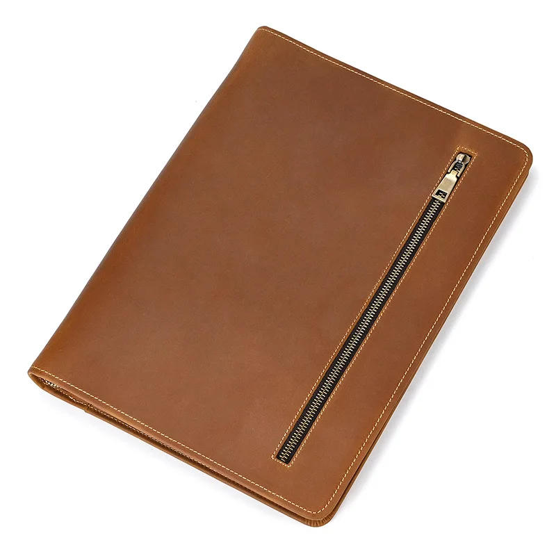 Custodia protettiva per iPad in vera pelle con slot per penna Stile retrò in pelle di cavallo pazzo Custodia protettiva in pelle per tablet da 12,9 pollici Custodia in vera pelle portatile