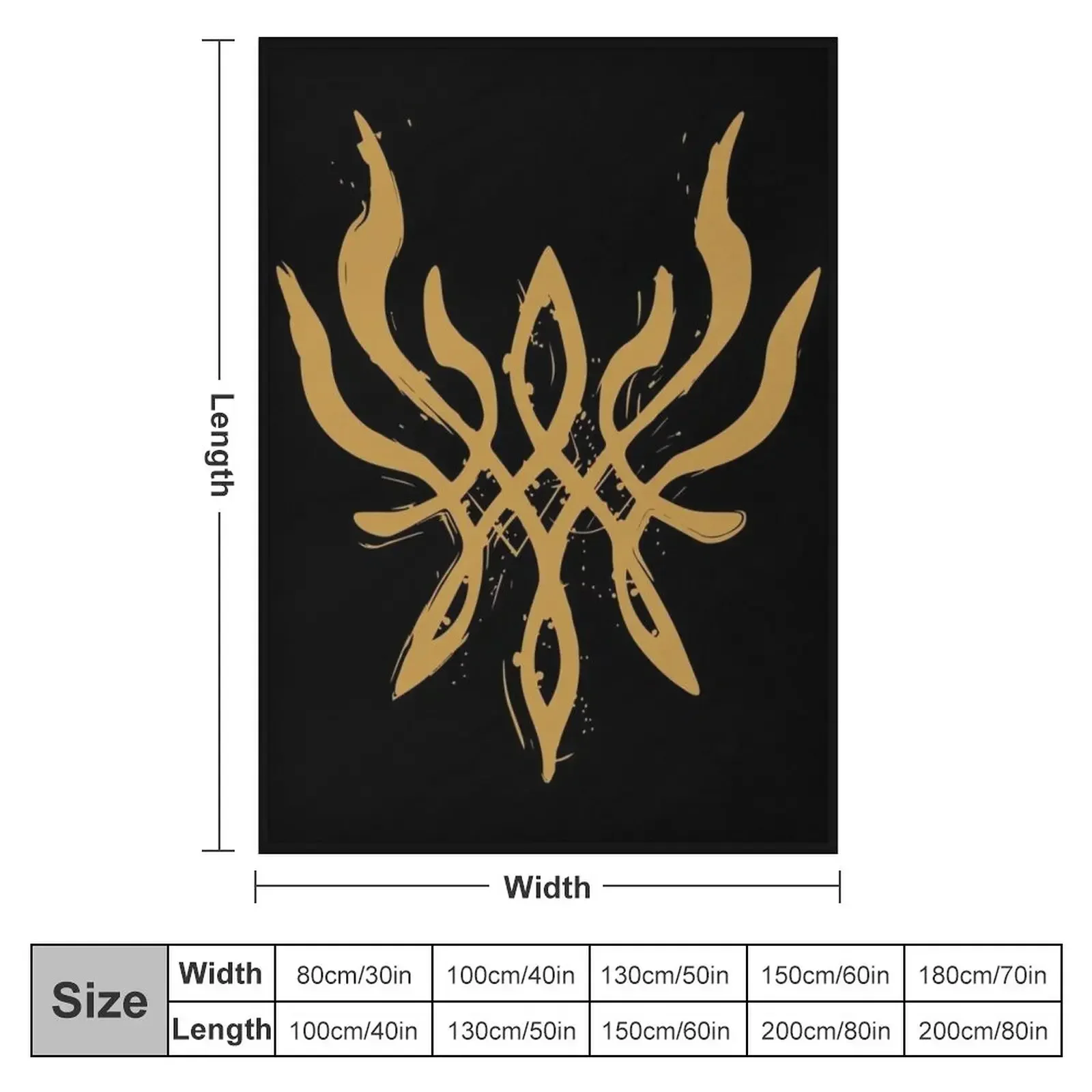 Fire Emblem?: Three Houses - Byleth Crest of Flames (Blazing Version) [Golden] Throw Blanket Heavy Nap Blankets