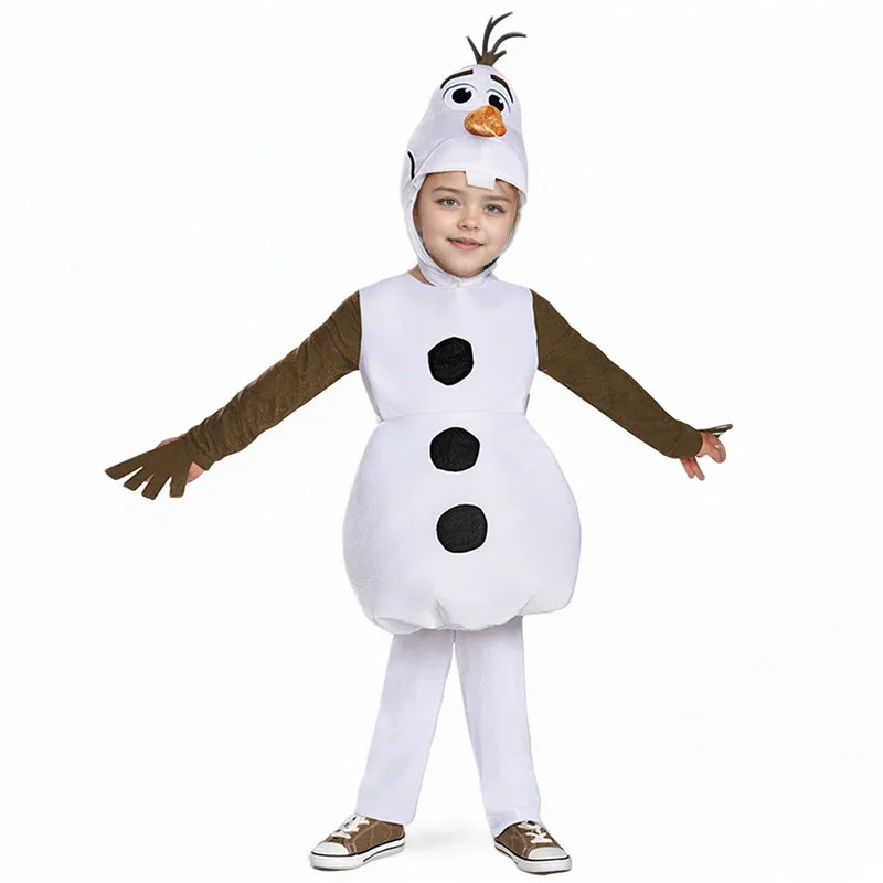 

New Childrens Snowman Olaf Costume for New Year Christmas Party School Performance Dress Up Boys & Girls Holiday Gifts with Hat