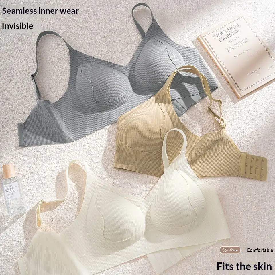 Seamless Bra for Women Wireless No Show T-Shirt Bra Lightly Lined Padded Comfort Breathable Everyday Bralette