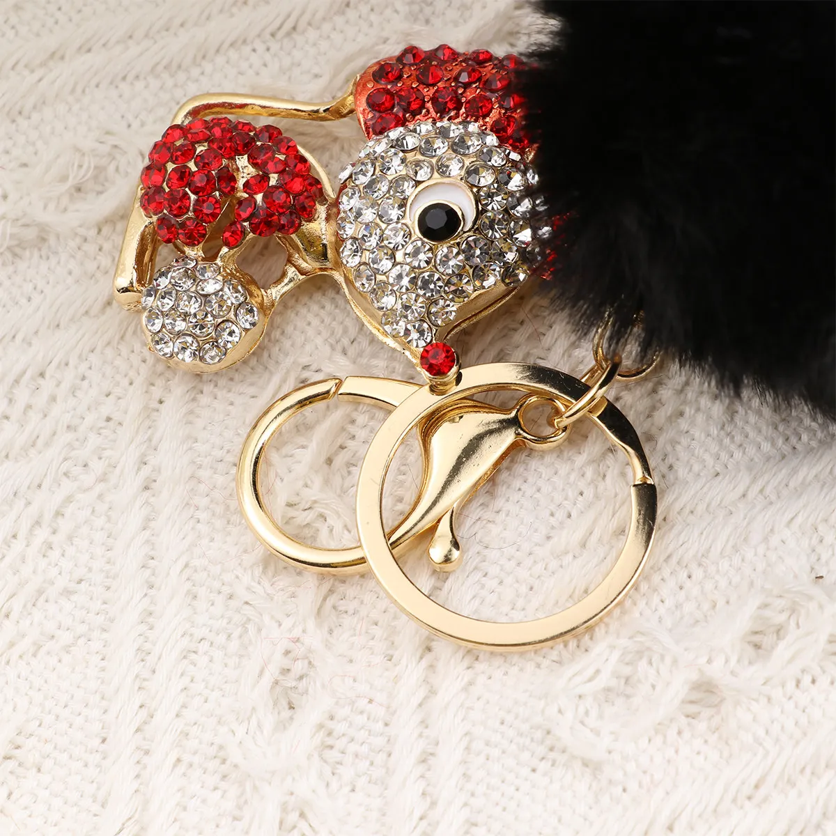 Funny Keychains Rhinestone Small Mouse Key Holder Black Random Color Accessory Key Ring Bag Pendant for Girls Kids Unique Small
