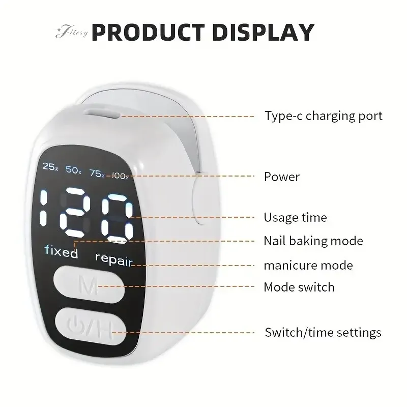 2-in-1 Nail Fungus Laser Device and Nail Art with Time&Battery Display 470+950nm wavelength Anti Fungal Laser Device for Toenail