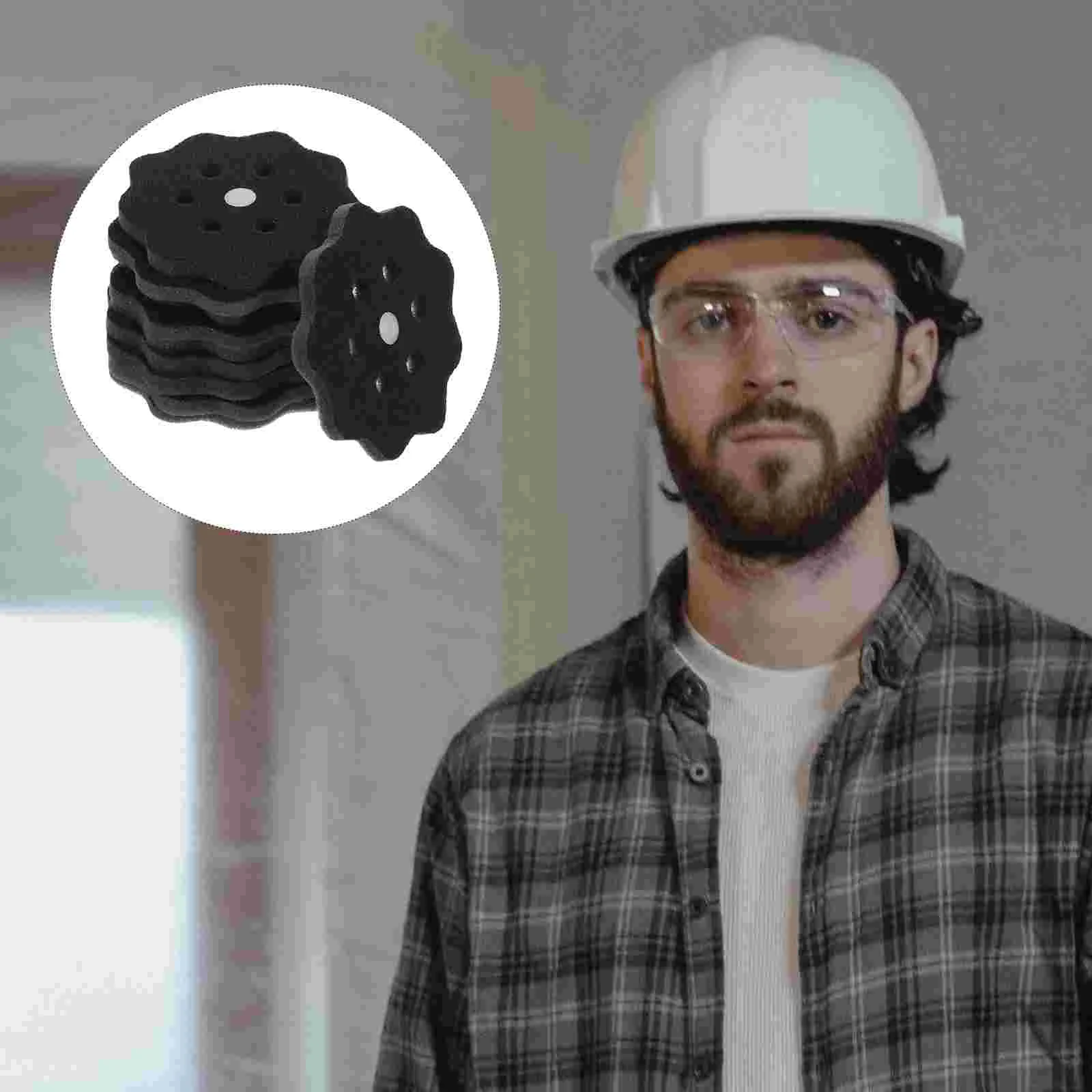 10 Pcs Safety Insert Liner Head Pad Hard Hat Sponge Man Bump Caps for Men