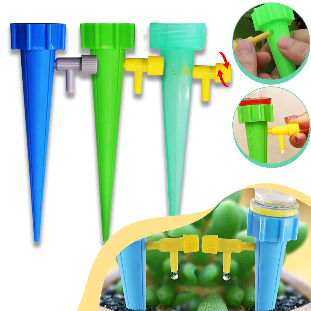 6PCS Bottle Cap Self-Watering Drippers Sprinklers Garden Automatic Drip Irrigation Water Seepage Device Bonsai Indoor Gadgets