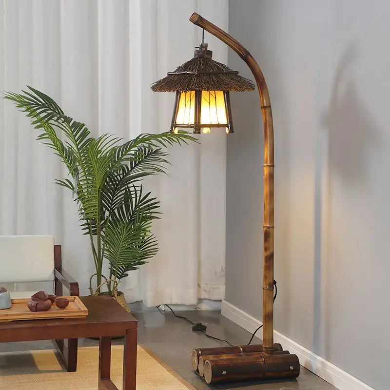 

Bamboo retro floor lamp fishing lamp table night lamp zen tea room Chinese style living room study ins wind