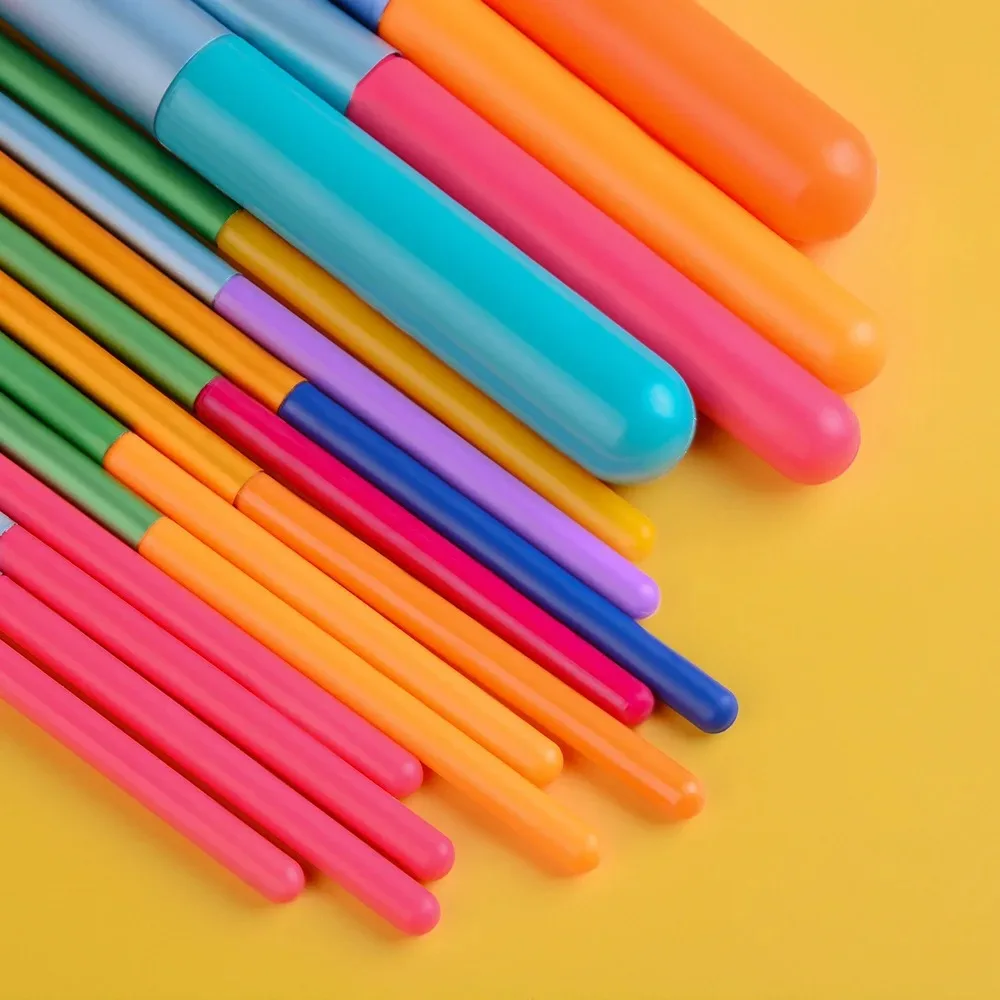 ชุดแปรงแต่งหน้าผมสังเคราะห์ 15 ชิ้น แปรงแต่งหน้ามืออาชีพสีรุ้ง แปรงแต่งหน้าสีสันสดใส