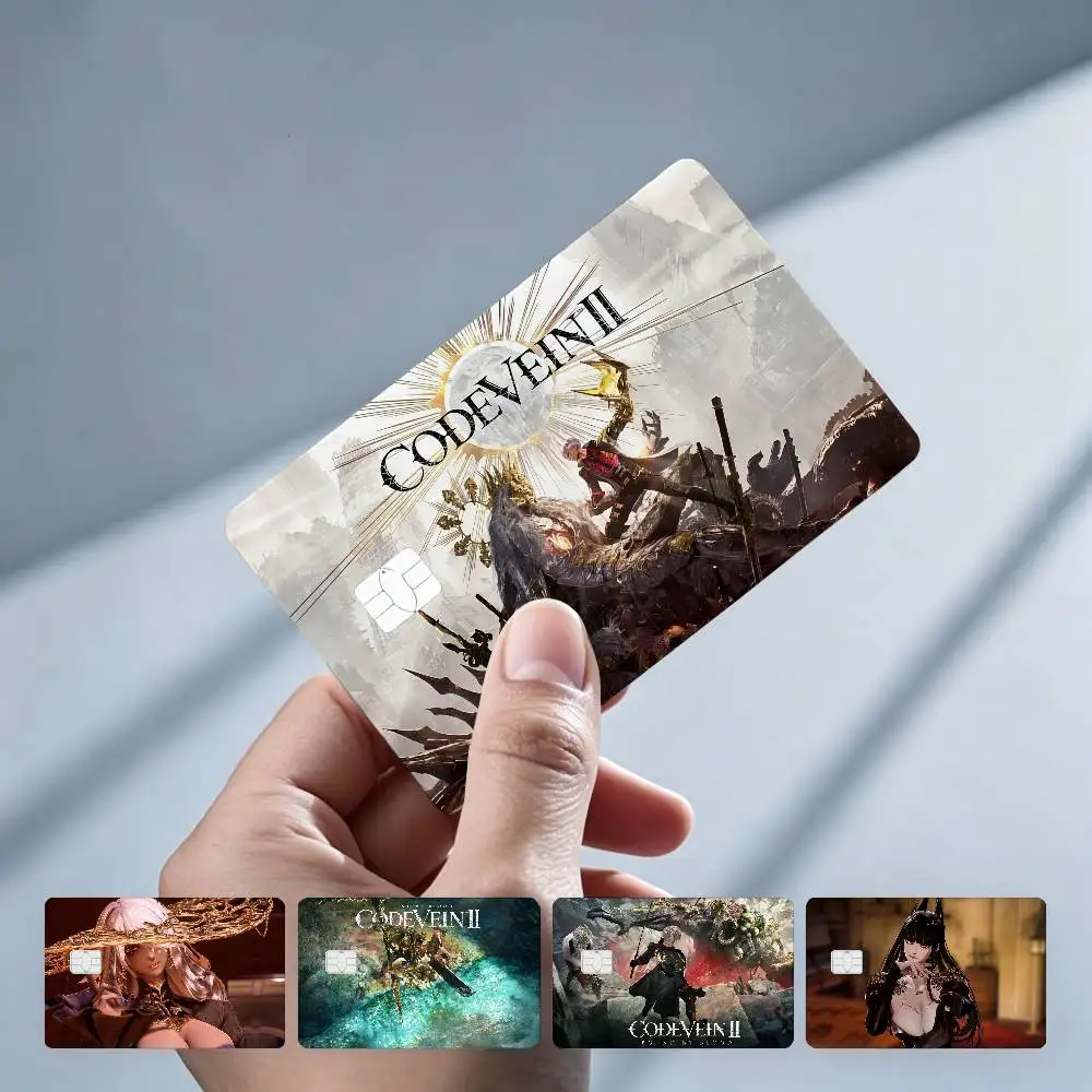 Code Vein II Game 4Pcs!Fade-Resistant, Wear-Resistant, Scratch-Resistant  Bank Card Sticker (Debit Card)