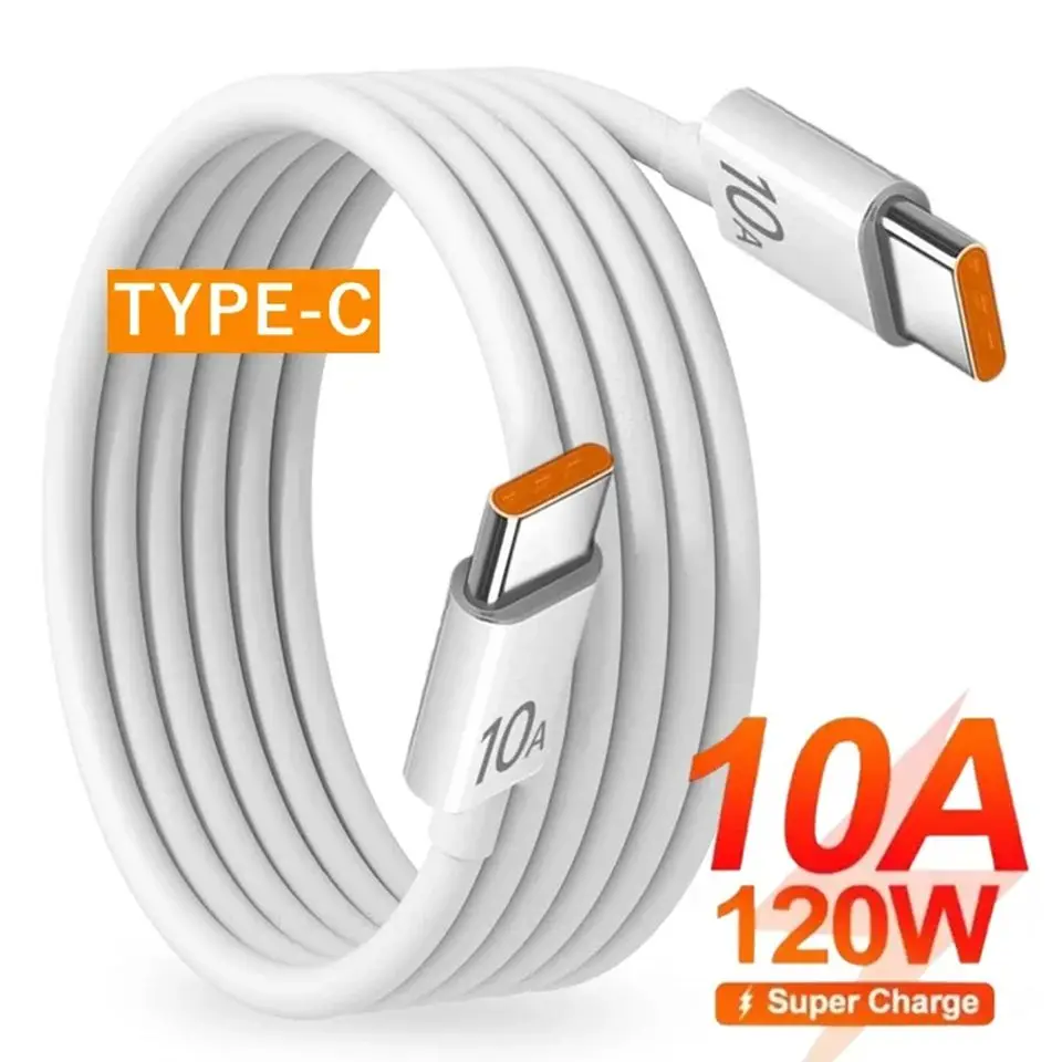 

120W 10A USB Type C Super Fast Charging Data Cord Phone USB-C Cable For Huawei Mate 60 Honor Xiaomi Samsung Quick Charger Ca