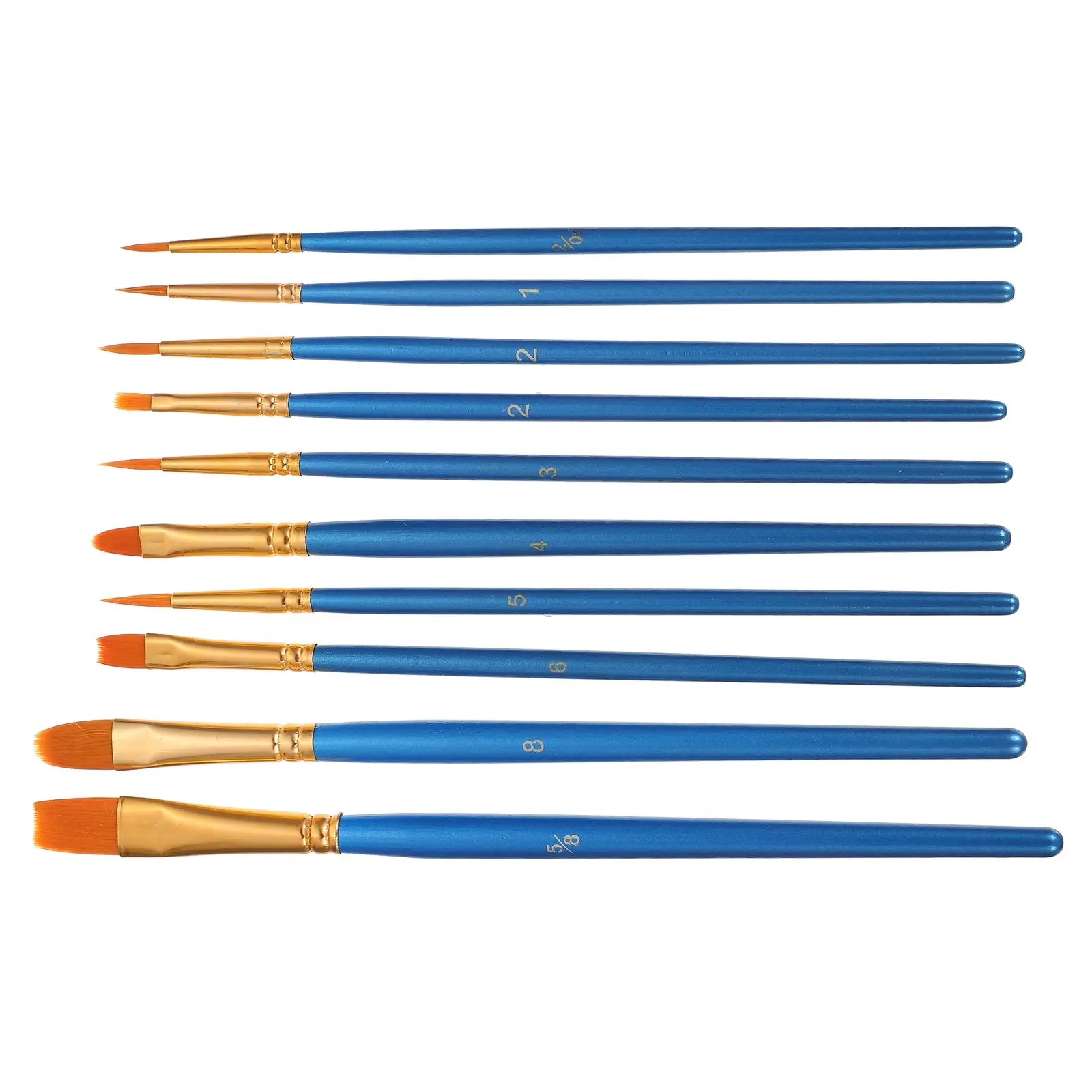 

10 Pcs Wooden Paint Brush Set Handle Nylon Bristles Paint Brushes for Watercolor Acrylic Painting Supplies