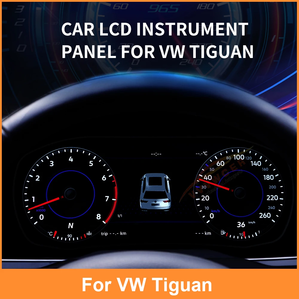 

For Volkswagen Tiguan 12.3''Instrument Cluster LCD Speedometer AC Panel Intelligent Multimedia Car Digital Cluster Dashboard