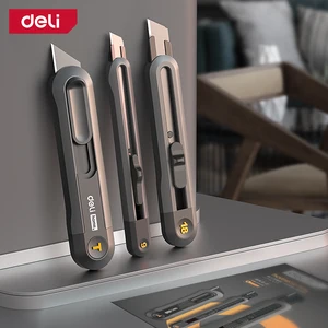 Deli snap-off knife utilitarian mini retractable cash cutters 9mm 18mm high carbon steel blades 6 Main Retractable Pocket Sales - №2