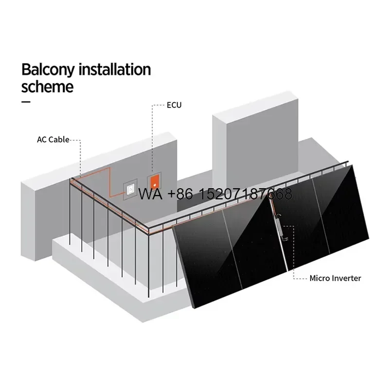 Wmwmnu for 400W to 1000W Balcony Power Plant Solar Kit Plug and Play Micro Inverter System 3KW Residential Grid Tie Solar