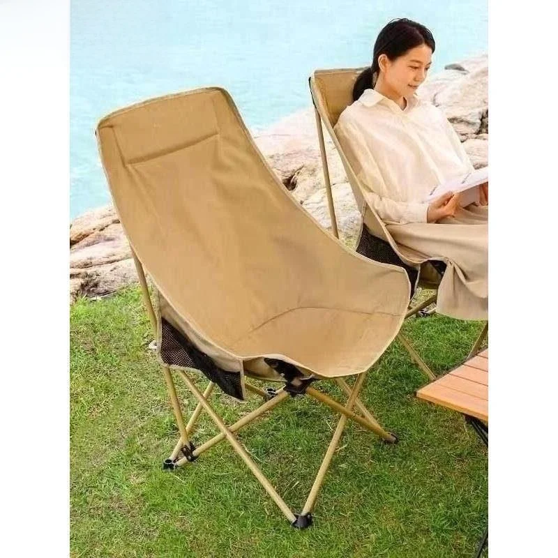 Portable Folding Canvas Chair Outdoor Beach Leisure Chair Backrest Chair Camping Travel Gear Low Back Support Lightweight