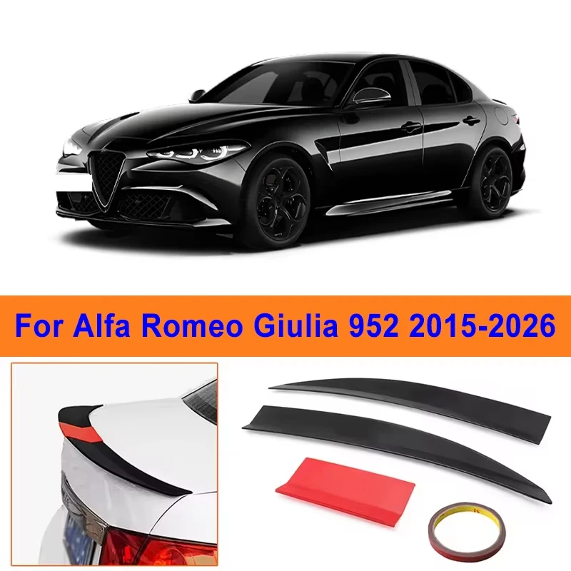 

For Alfa Romeo Giulia 952 2015-2026 3-Section ABS Rear Trunk Spoiler 115-125cm Adjustable Sports Decor Top Wing Car Parts