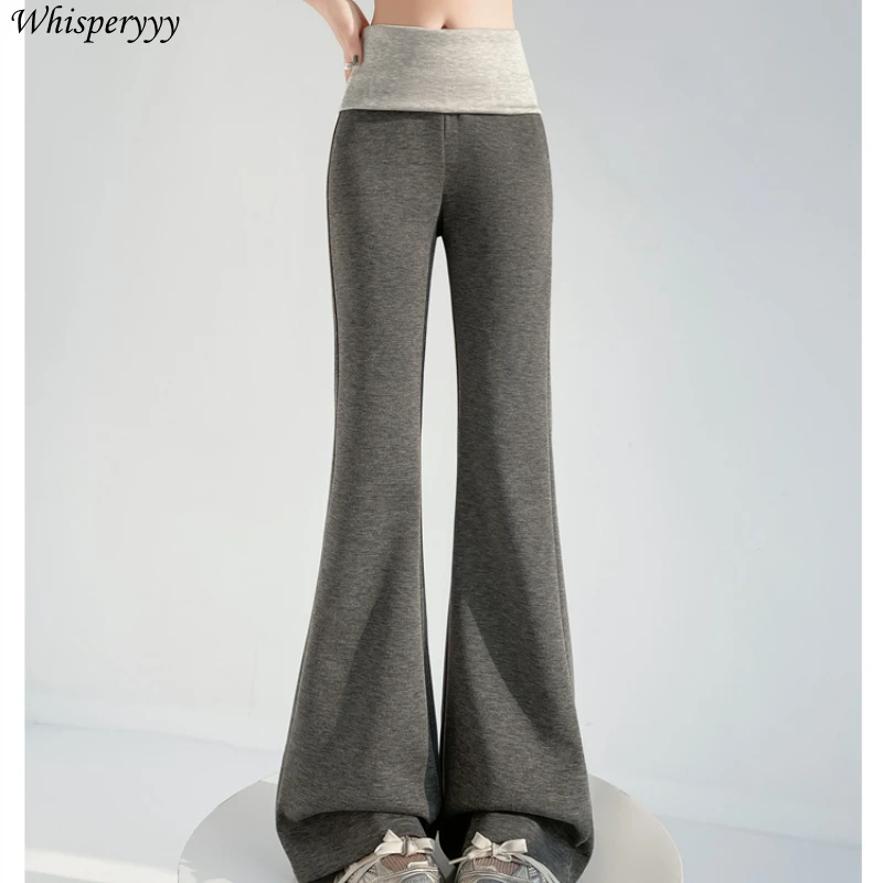 Pantalons d'épissure femmes printemps été taille haute mince vadrouille décontracté corne pantalons de Yoga pantalon de survêtement femme mode pantalon évasé