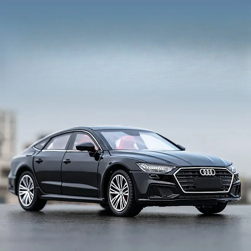 

1:24 A A7 Alloy Diecast Car Model Sound & Light Children Toy Adult Collectibles Birthday Original Box Gifts Holiday Present