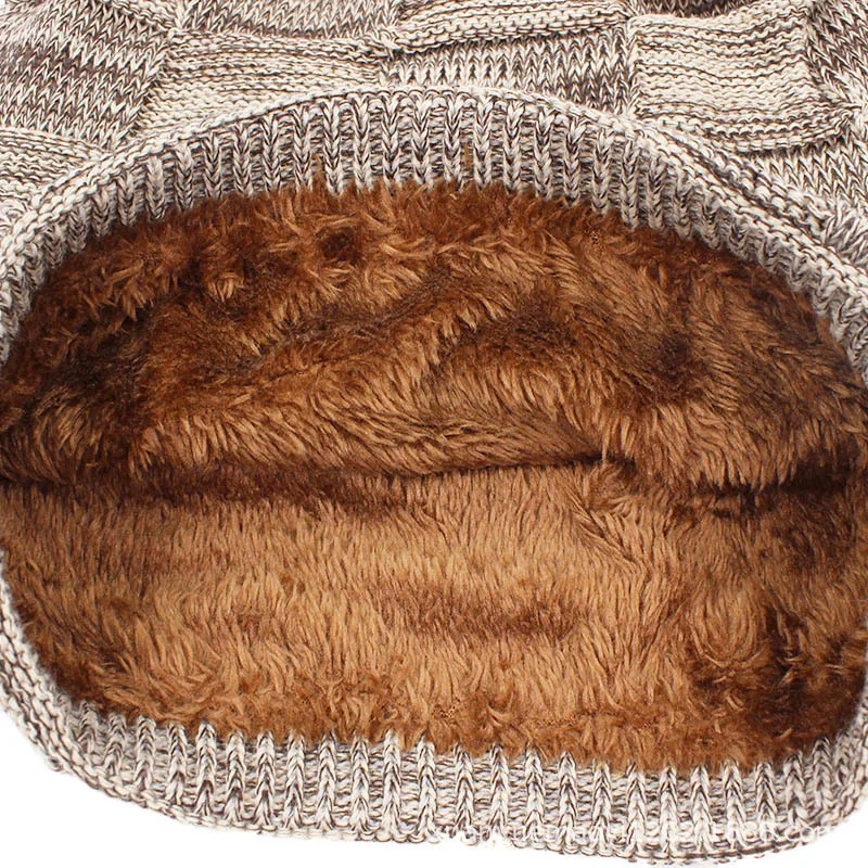 Men's Winter Knitted Hat Thiened Fce Autumn Winter Capsule Sle round Top No Brim Polyester Fiber Spor Look Hat