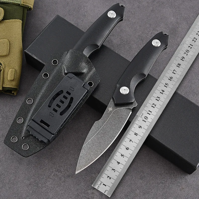 

Outdoor tactical knife, self-defense survival camping knife, high hardness camping knife with K sheath, portable