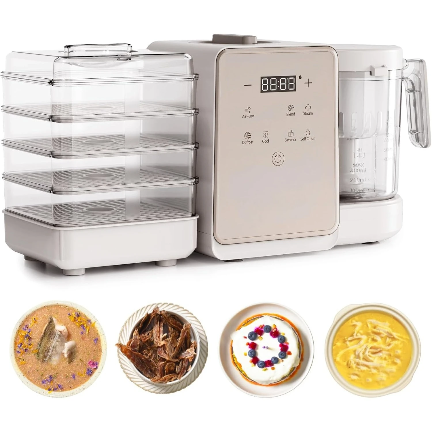 Máquina para hacer golosinas para mascotas, 10 tipos de golosinas y alimentos frescos caseros para perros, máquina de cocina 7 en 1 de 5,5 cuartos, comida húmeda para gatos, perros secos