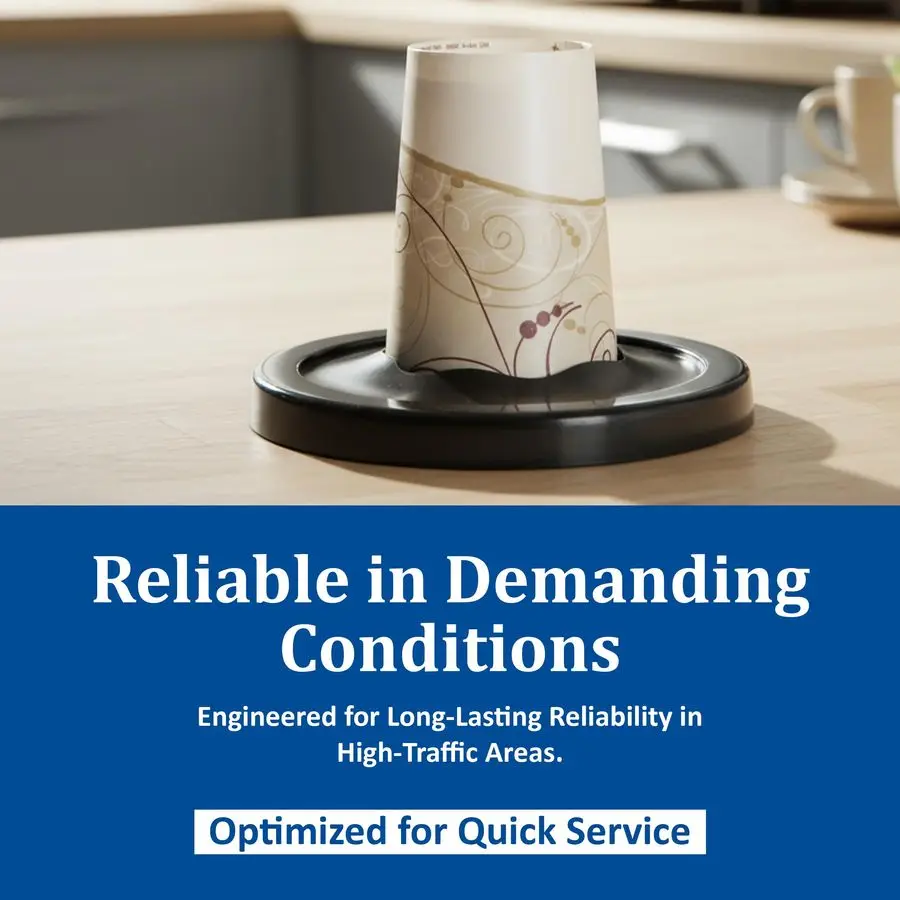 Jamar OneSizeFitsAll EzFit InCounter Диспенсер для чашек подходит для чашек емкостью 846 унции со сменными прокладками для ресторанов, столовых приборов,