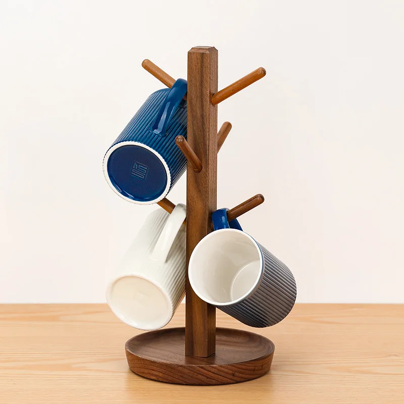 

Handmade Black Walnut Tea Ceremony Drain Coffee Cup Mug Rack Cup Rack Storage Rack Upside Down Cup Rack