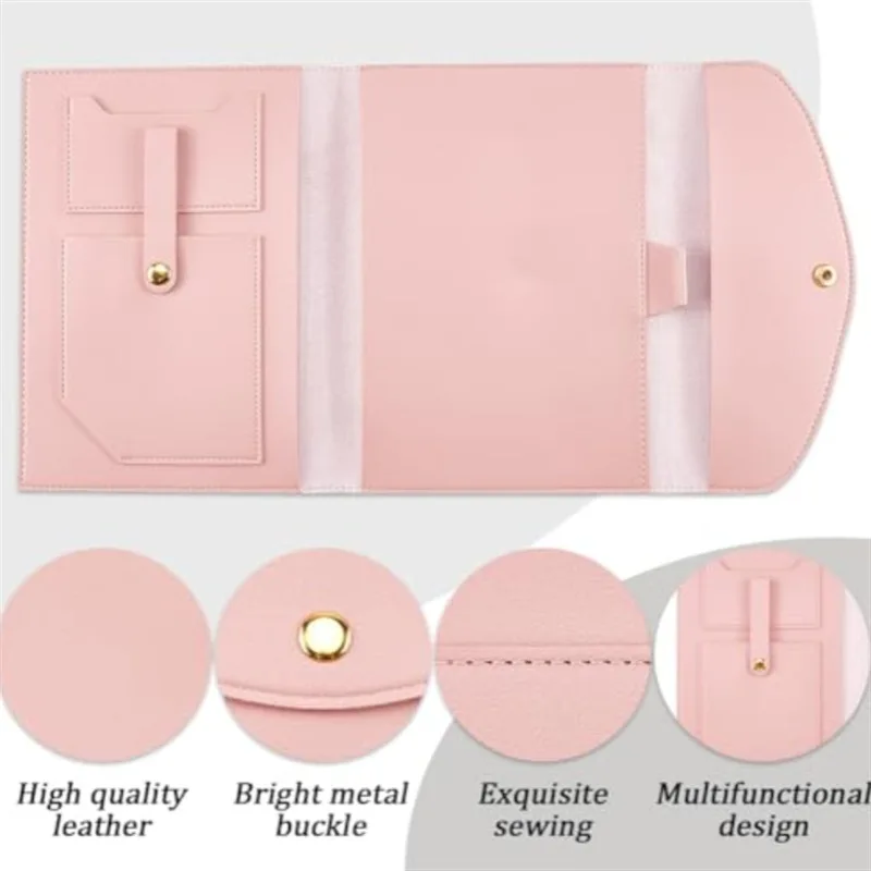 

A5 (8.6x6.8in) threefold Soft PU Leather Notebook Cover,Planner Cover with Pen Holder,Card Slots,Secure snap button