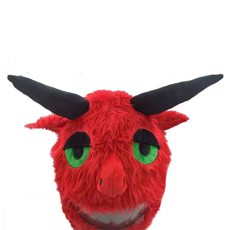 Satan-Juste de casque de moto en peluche de dessin animé, housse de protection d\'équitation, capuchon de couture, décoration de couvre-tête