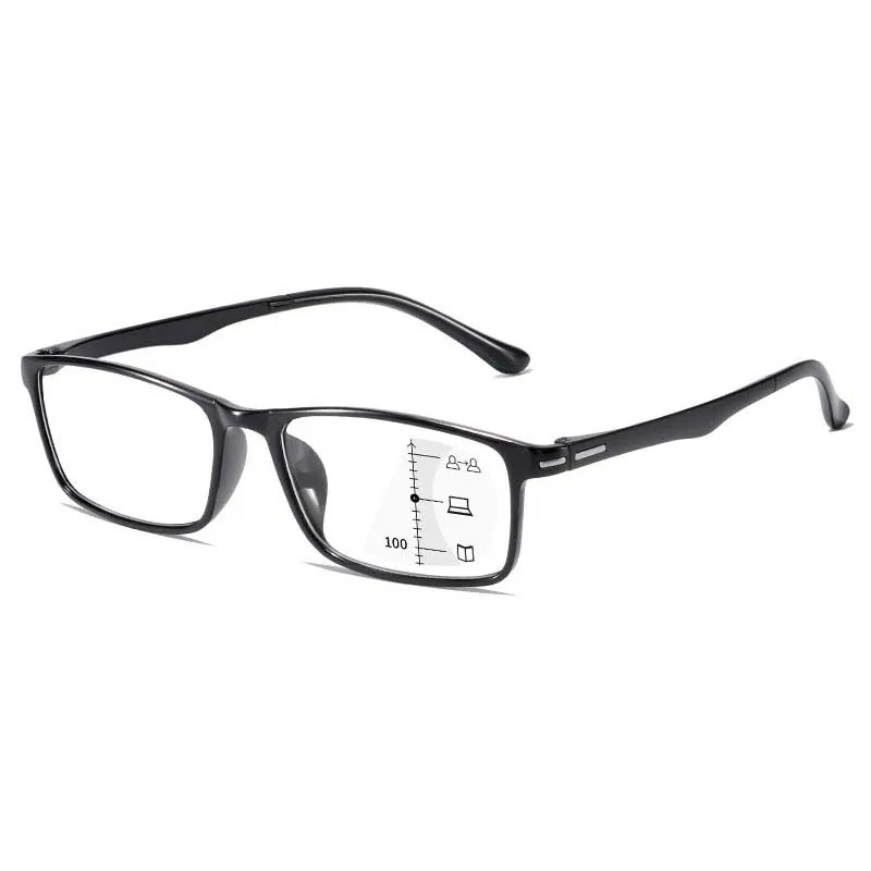 Progressive Multifocal Dual-use Reading Glasses Anti Blue Light Presbyopia Eyeglasses Intelligent Zoom Goggles +1.0 +1.5 To +4.0