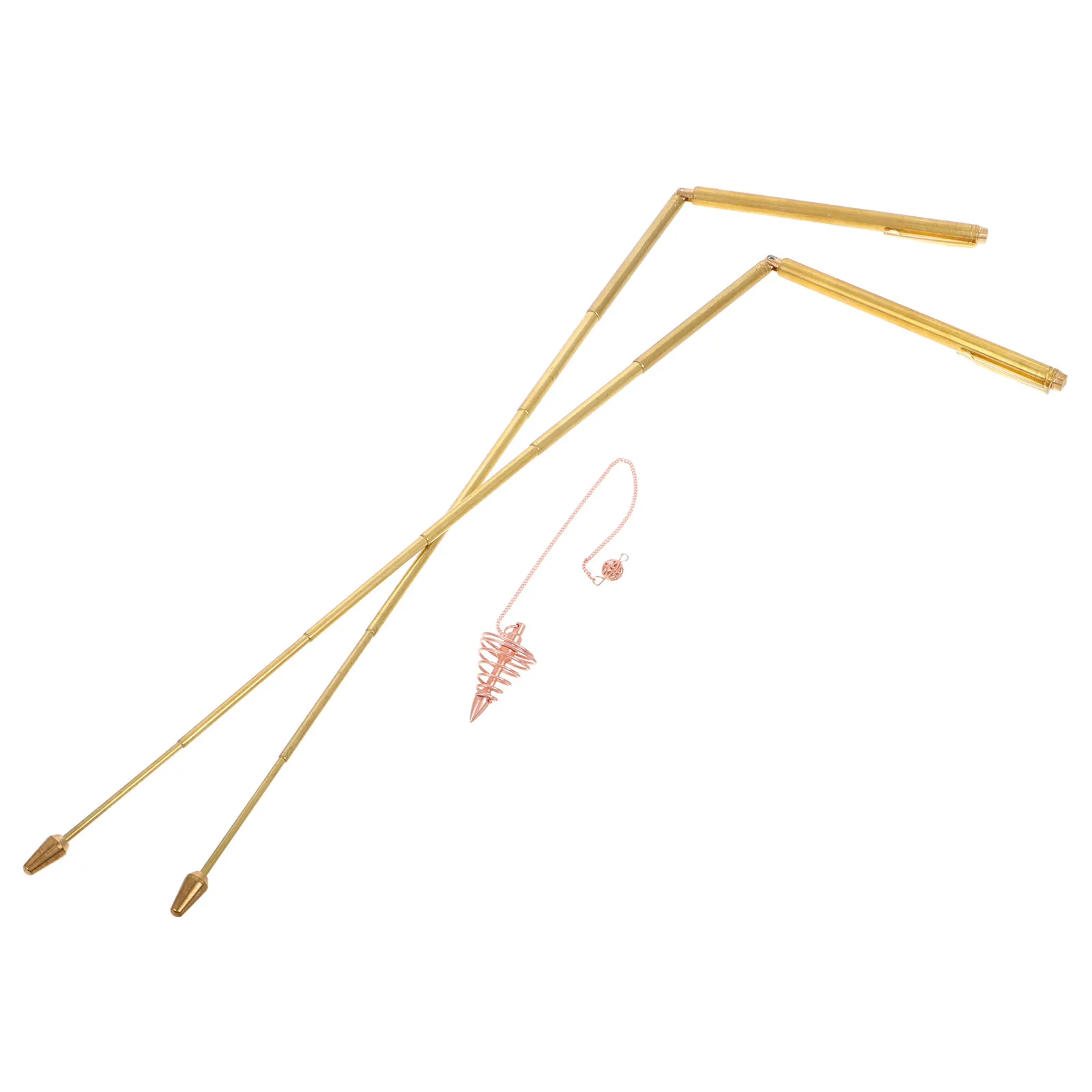 1Set Brass Dowsing Rod Copper Divining Accessory Portable Sturdy Metal Water Divination Rod Treasure Measuring