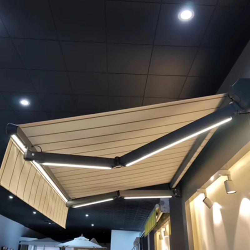 Outdoor Luxury Electric Customized Size Aluminum Awning Patio Awning Supplier Garden Big Size Retractable Awning